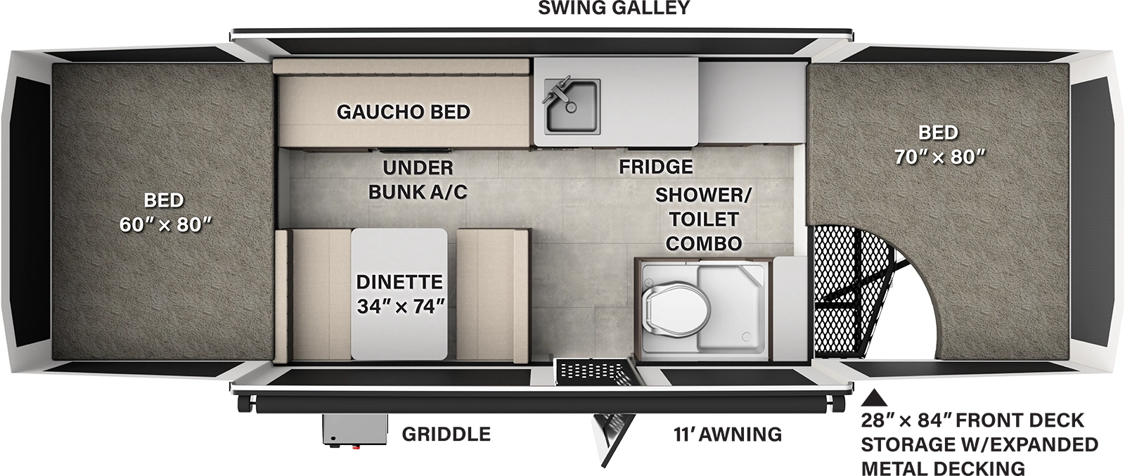 The Flagstaff Tent 227MT floorplan features include: 